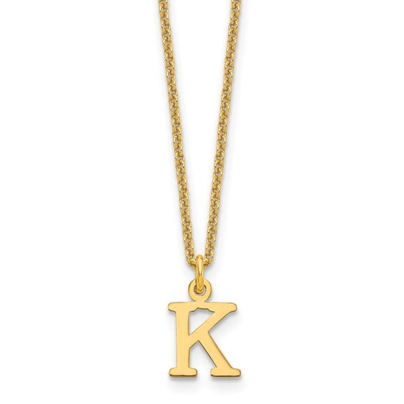 14KY Cutout Letter K Initial Necklace - Picture 1 of 2